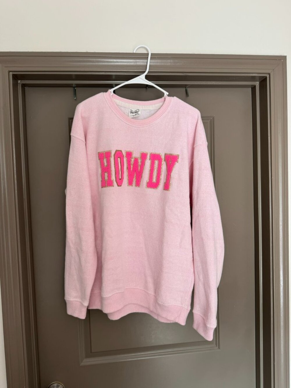 Pink "HOWDY" Crewneck Sweatshirt | Size Large